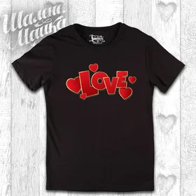 Прикольные футболки: Love Gold Red